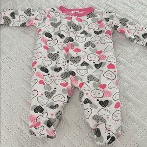 Pink and Black Whale Print Footies One Piece